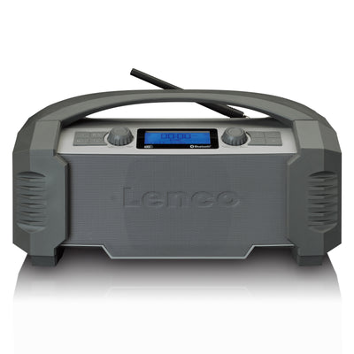 Lenco ODR-150GY - Radio chantier DAB+/FM avec Bluetooth®, étanche à l'eau et à la poussière IP54 - Gris