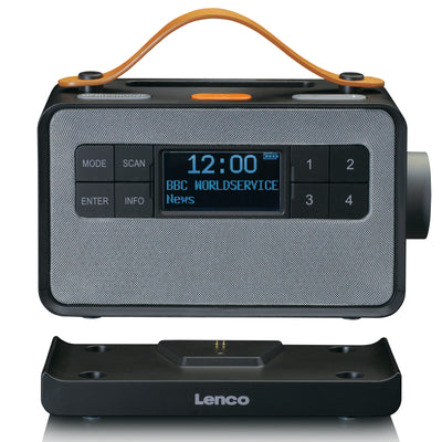 Lenco PDR-065BK - Radio FM/DAB+ portable dotée de grandes touches et d’une fonction « Mode simple, noir