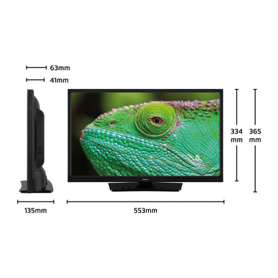 Lenco DVL-2483BK (V2) - 24" Smart TV avec lecteur DVD intégré et adaptateur voiture 12 V - Noir