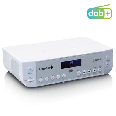 Lenco KCR-200WH - Radio de cuisine DAB+/FM avec Bluetooth®, éclairage et minuteur - Blanc