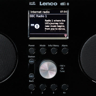 Lenco PIR-645BK - Radio FM / Internet / DAB+ avec Bluetooth® - Noir