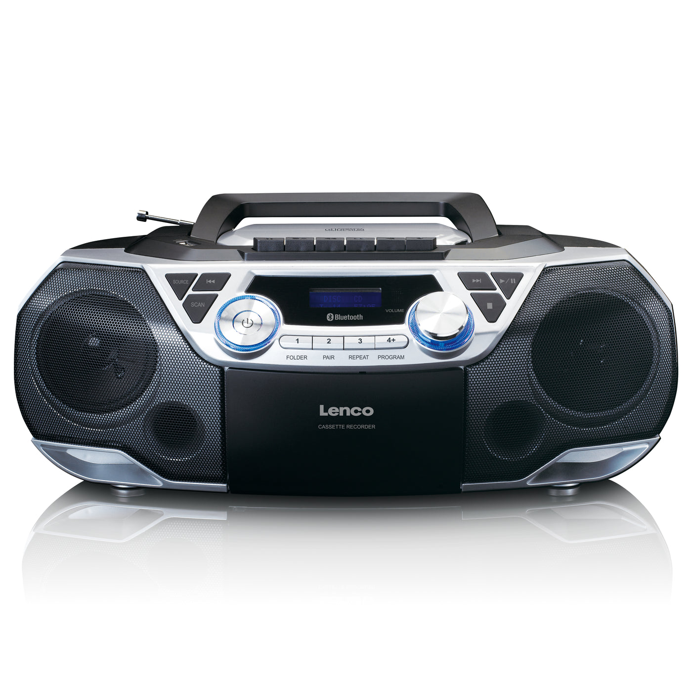 Lenco SCD-120SI - Radio portable lecteur CD avec Bluetooth® - Argenté