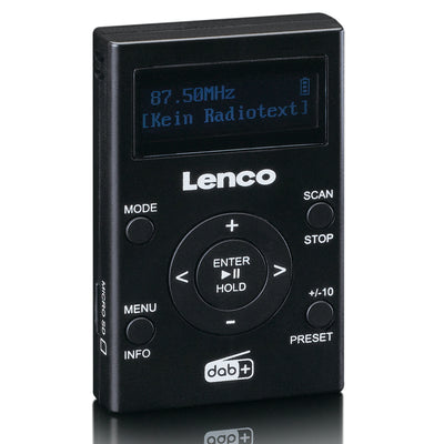 Lenco PDR-011BK - Radio DAB+/FM de poche avec lecteur MP3 - Noir