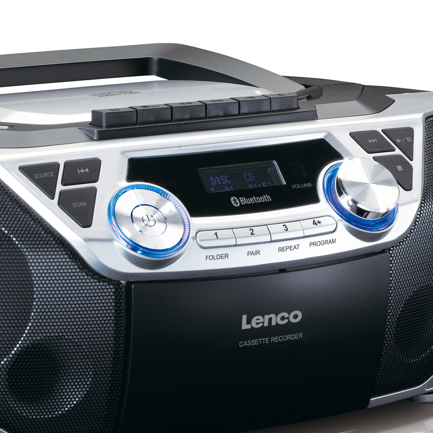 Lenco SCD-120SI - Radio portable lecteur CD avec Bluetooth® - Argenté