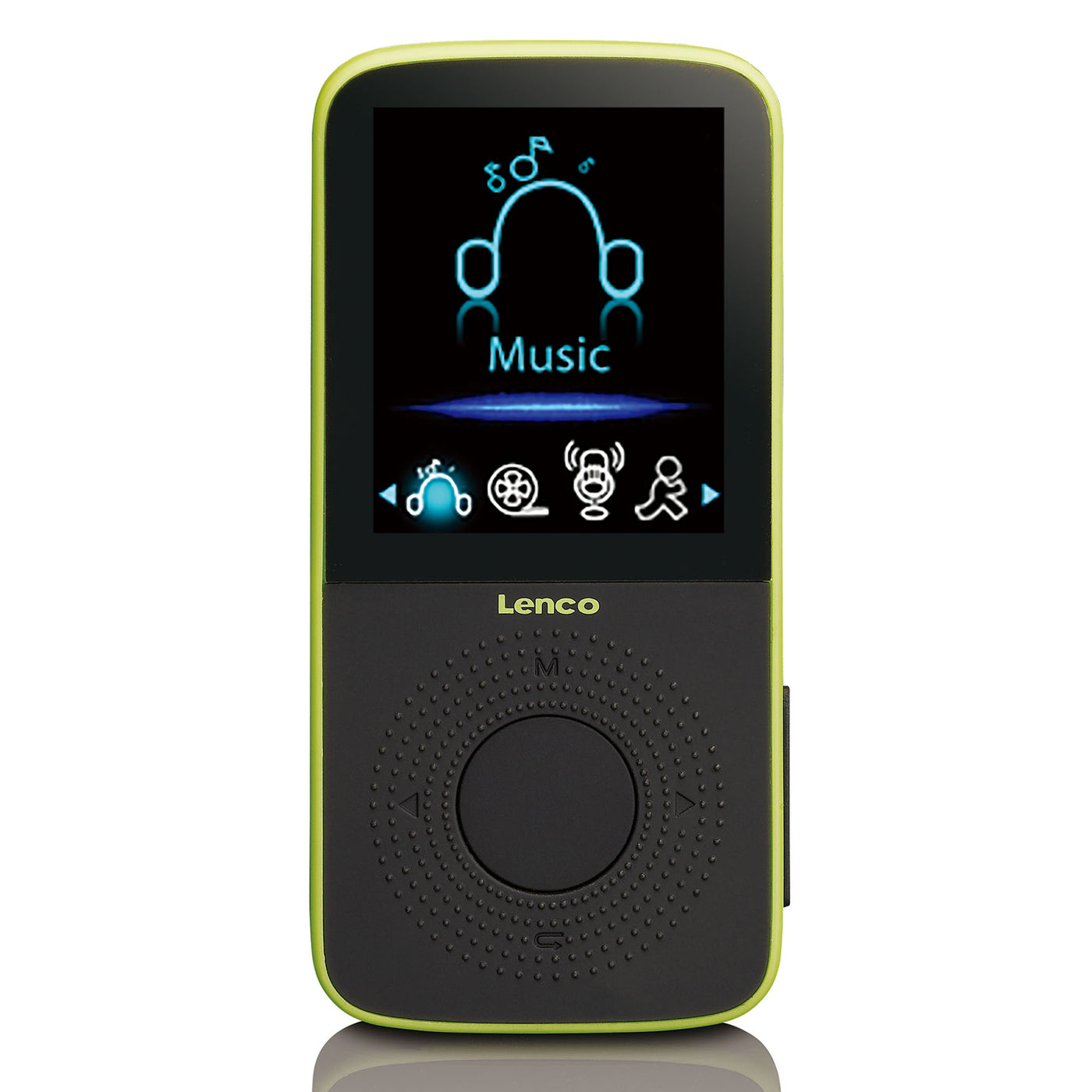 Lenco PODO-153LM - Lecteur MP3 de sport avec podomètre, oreillettes de sport et brassard de sport - Vert