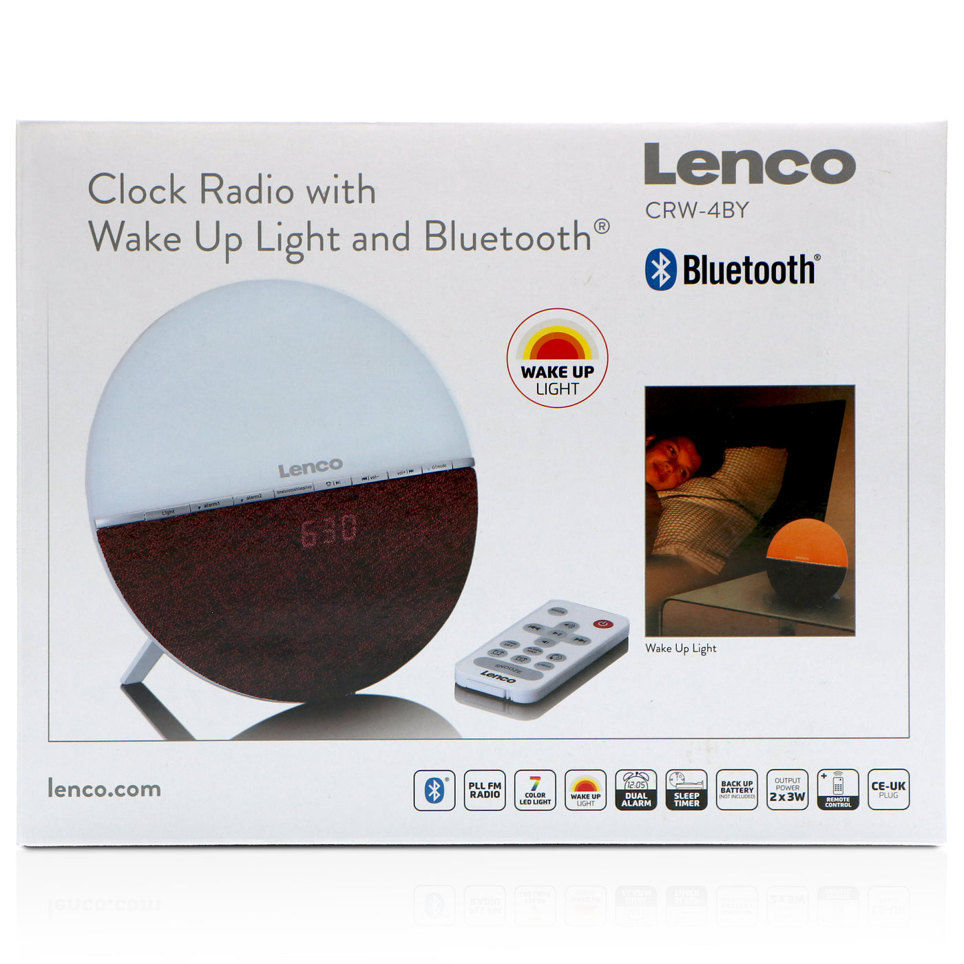 Lenco CRW-4BY - Radio-réveil / Simulateur d'aube - Rouge