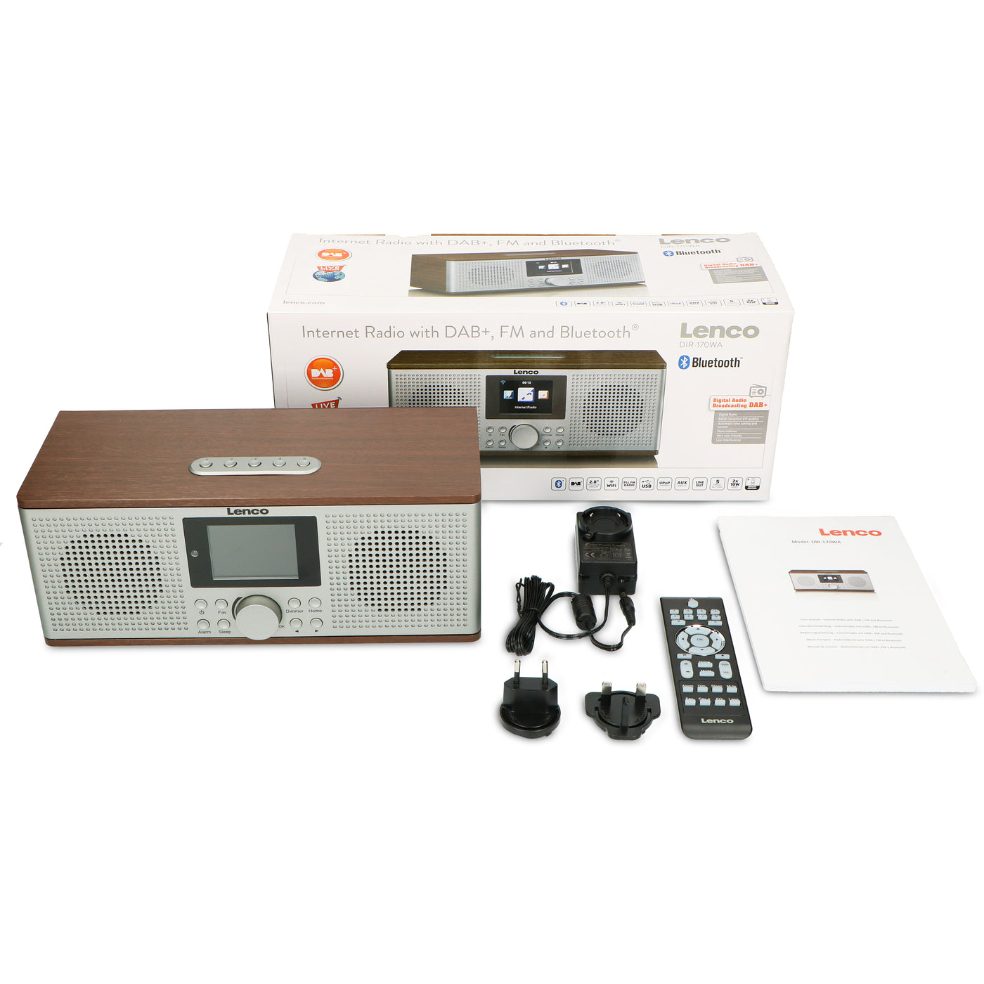 Lenco DIR-170WA - Radio Internet/DAB+/FM et Bluetooth® - Bois