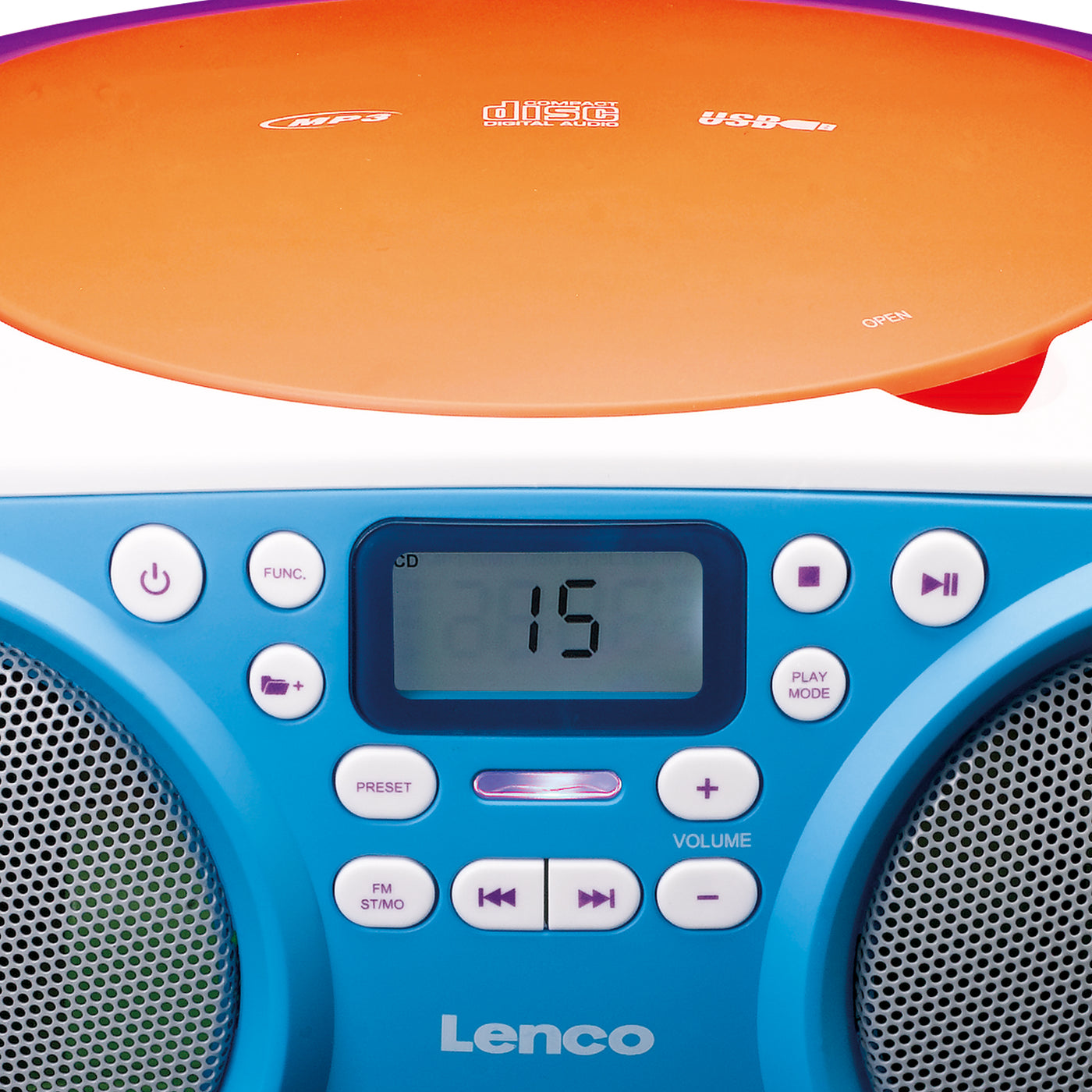 Lenco SCD-41 - Radio FM portable Lecteur CD/USB - Multicolore