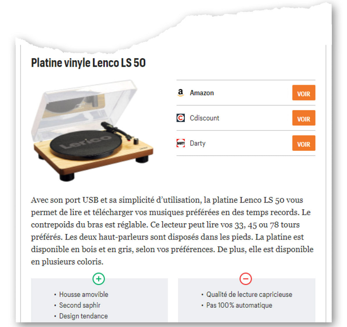 Lenco LS-50 dans le Parisien