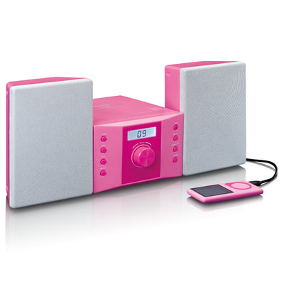 Lenco MC-013PK - Chaîne HiFi avec radio FM et lecteur CD - Rose