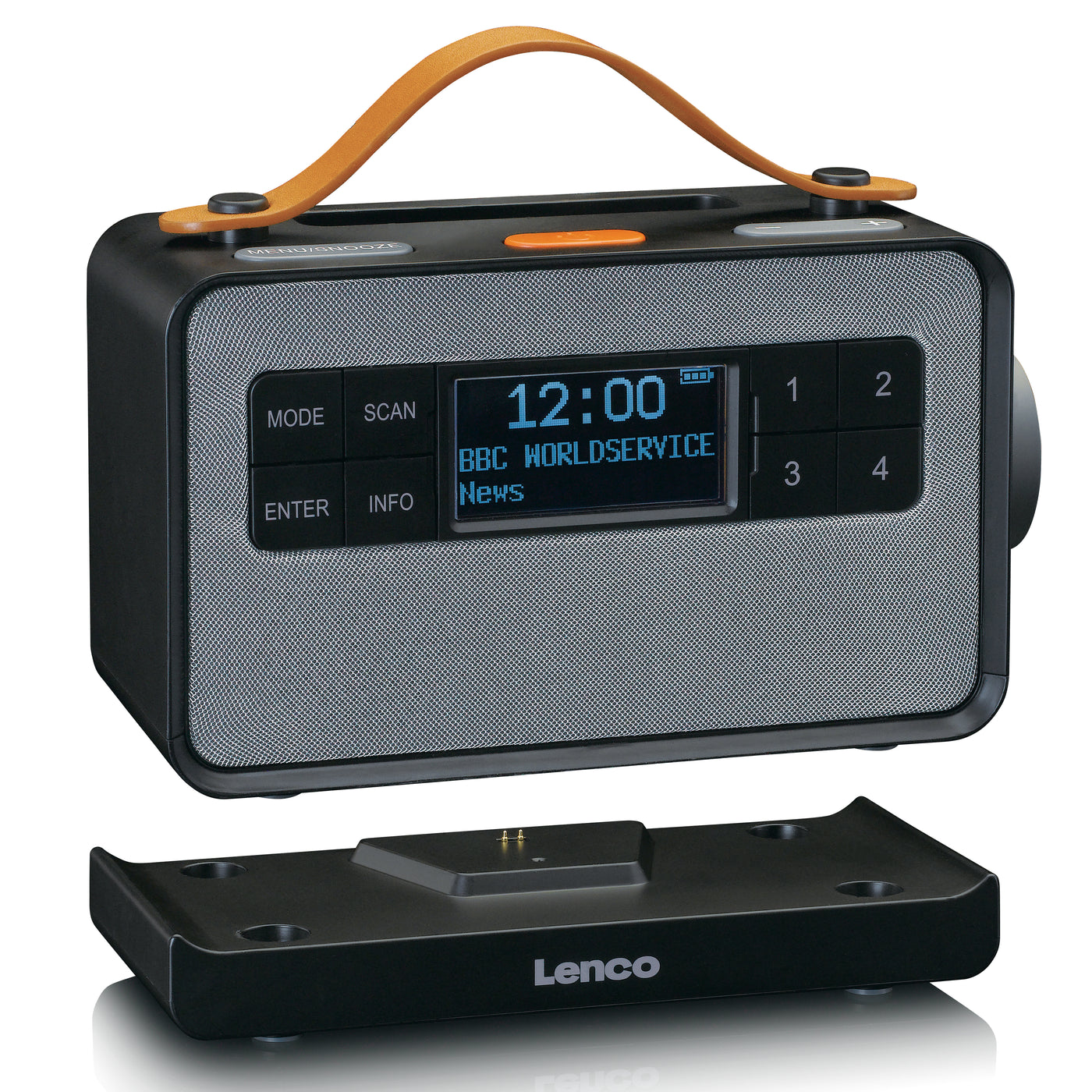 Lenco PDR-065BK - Radio FM/DAB+ portable dotée de grandes touches et d’une fonction « Mode simple, noir