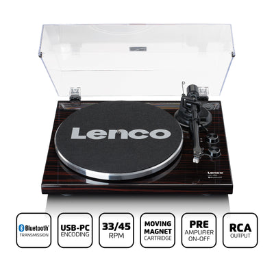 Lenco LBT-288WA - Platine avec transmission Bluetooth®, marron foncé