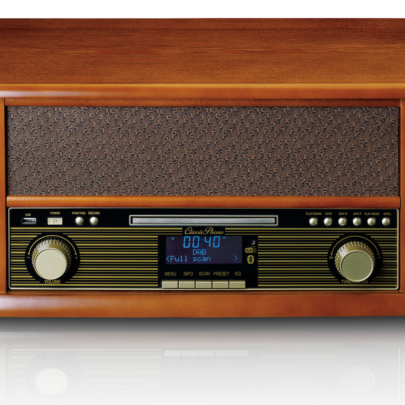 Classic Phono TCD-2570 - Platine avec radio DAB+ / FM, enregistreur USB, lecteur de CD et de cassettes - Bois