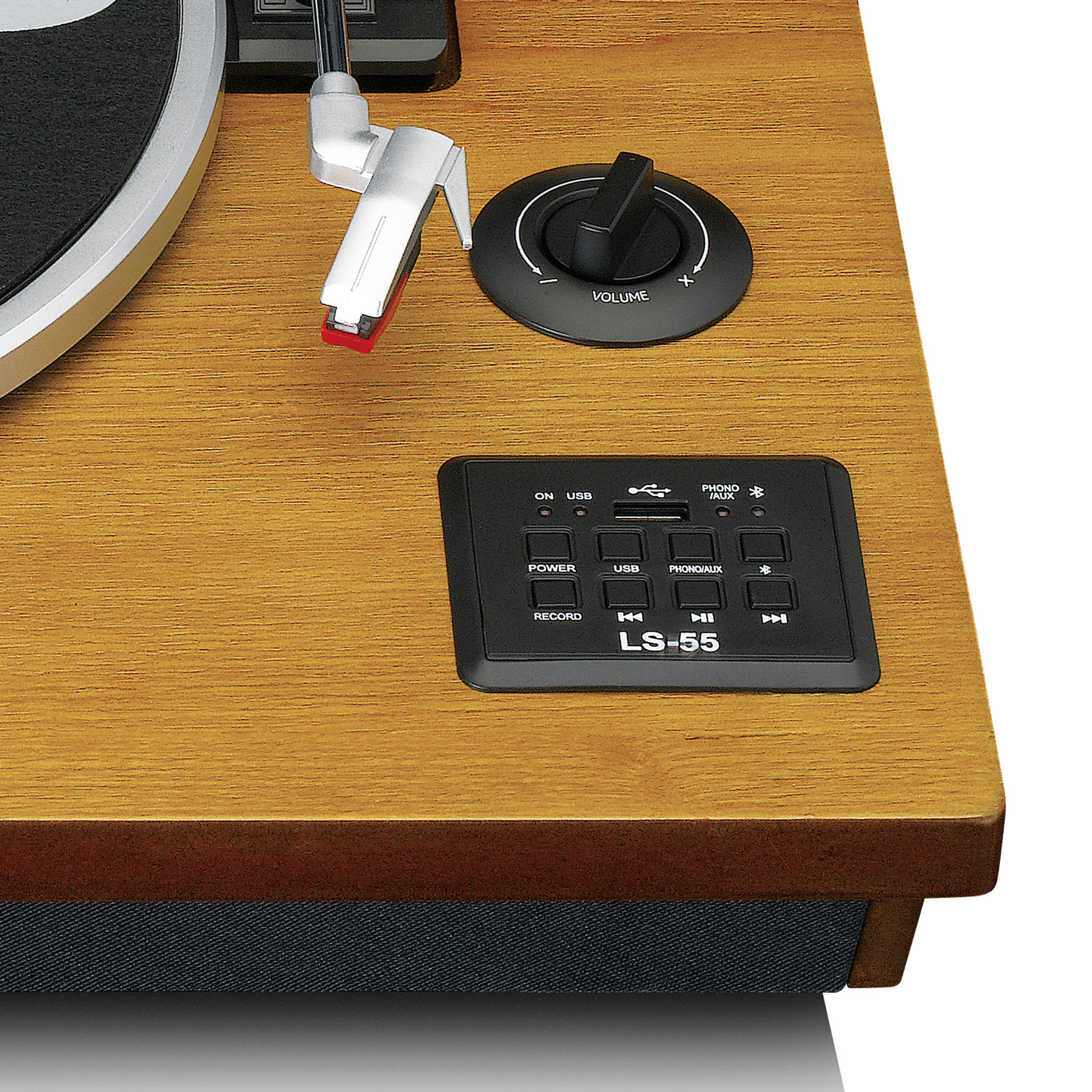 Lenco LS-55WA - Platine vinyle avec Bluetooth®, USB, MP3, haut-parleurs - Bois