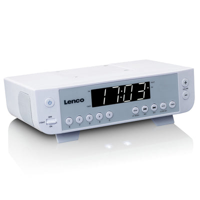 Radio portable Lenco KCR-11WH avec éclairage LED et minuterie