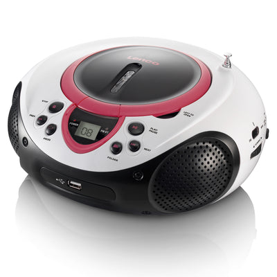 Lenco SCD-38 USB Pink - Radio FM et lecteur CD/USB portable - Rose