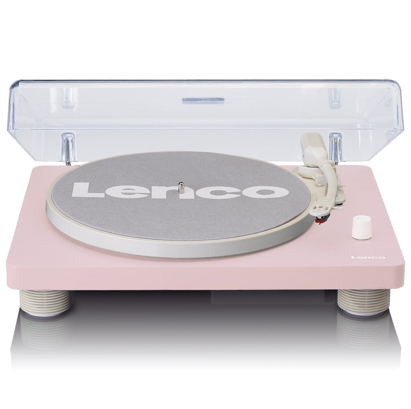 Lenco LS-50PK - Platine avec haut-parleurs intégrés et encodage USB - Rose