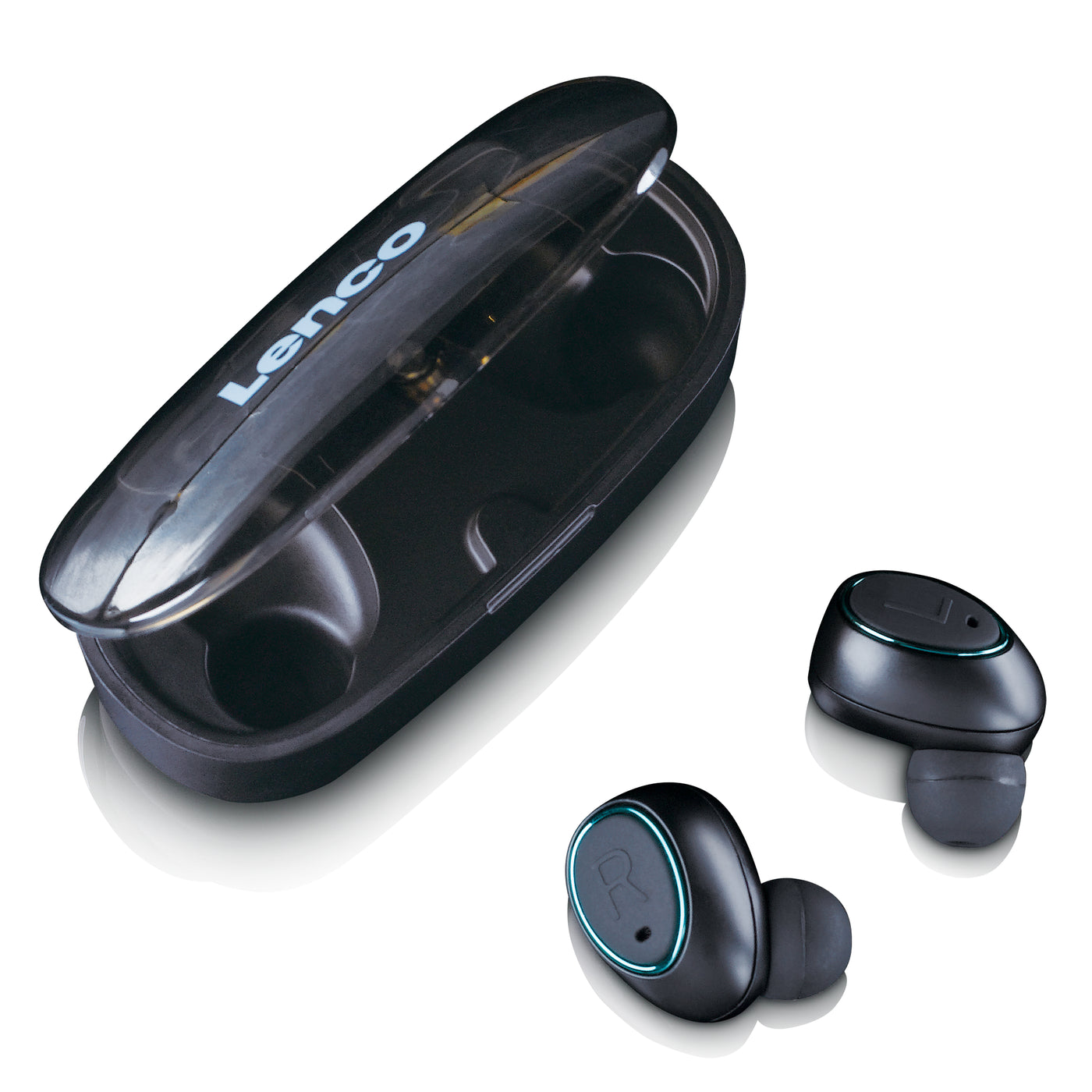 Oreillettes bluetooth tws ipx4 avec boîtier de noir