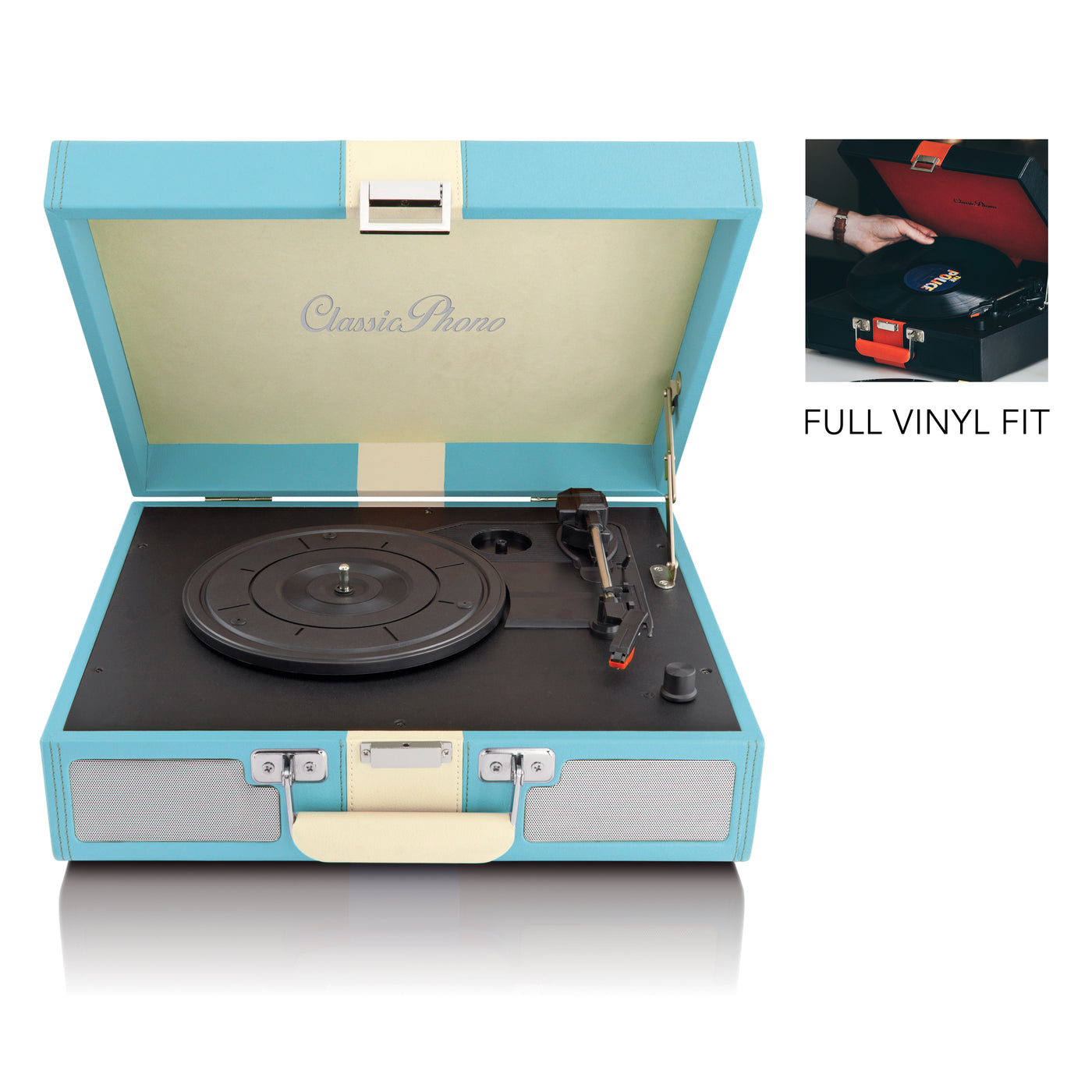 Classic Phono TT-33 Blue - Platine vinyle dans la valise - Haut-parleurs intégrés - Blue