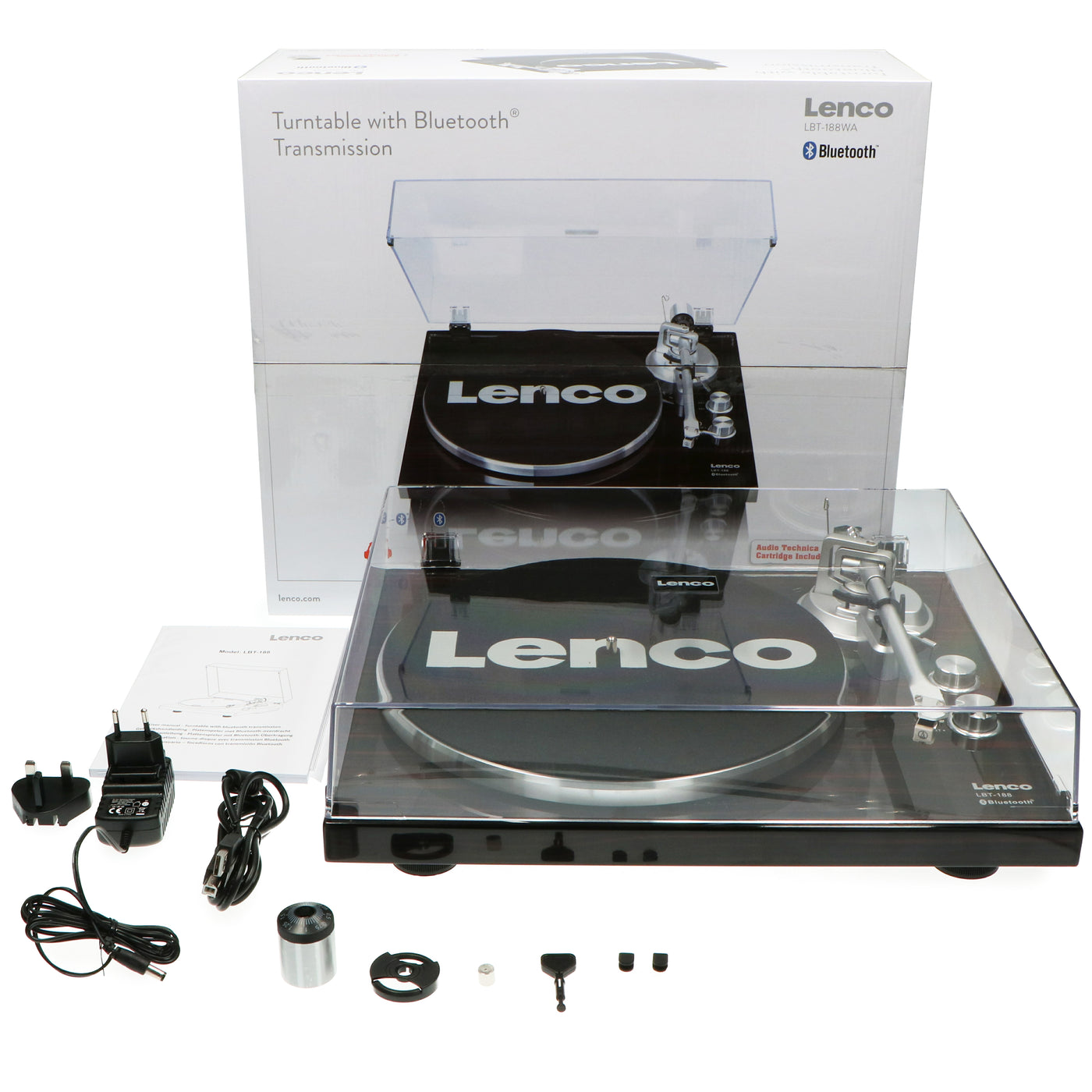 Lenco LBT-188WA - Platine avec transmission Bluetooth®, marron foncé