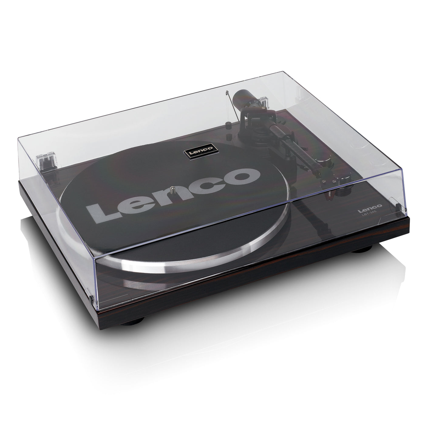 Lenco LBT-345WA - Platine vinyle avec Bluetooth® et cellule Ortofon 2M Red, stabilisateur de plateau chromé inclus - Noyer