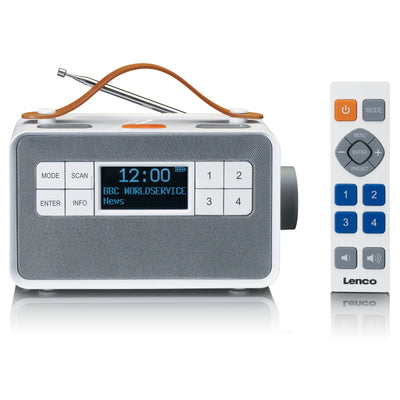 Lenco PDR-065WH - Radio FM/DAB+ portable dotée de grandes touches et d’une fonction "Mode simple", blanc