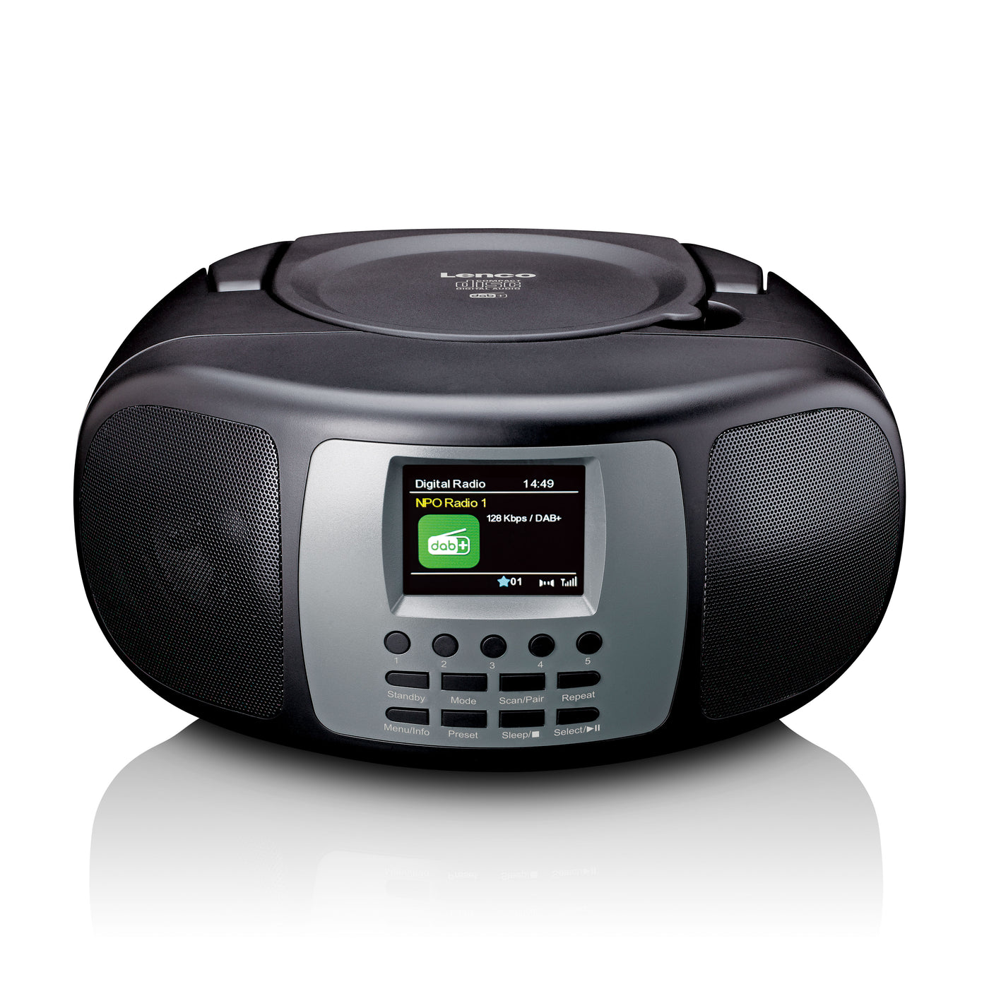 Lenco SCD-860BK - Radio portable DAB+/FM avec Bluetooth®, lecteur CD et grand écran couleur LCD - Noir