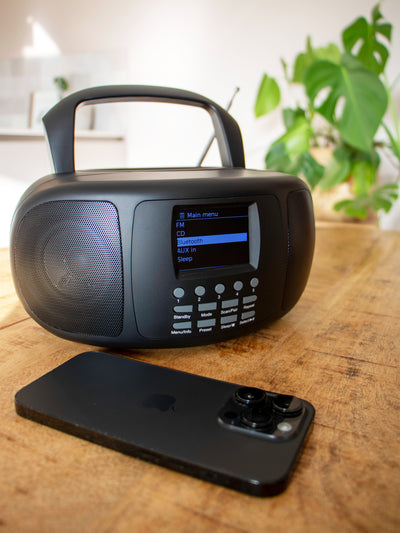 Lenco SCD-6000BK - Radio Internet portable avec DAB+/FM, Bluetooth®, lecteur CD et grand écran LCD couleur - Noir