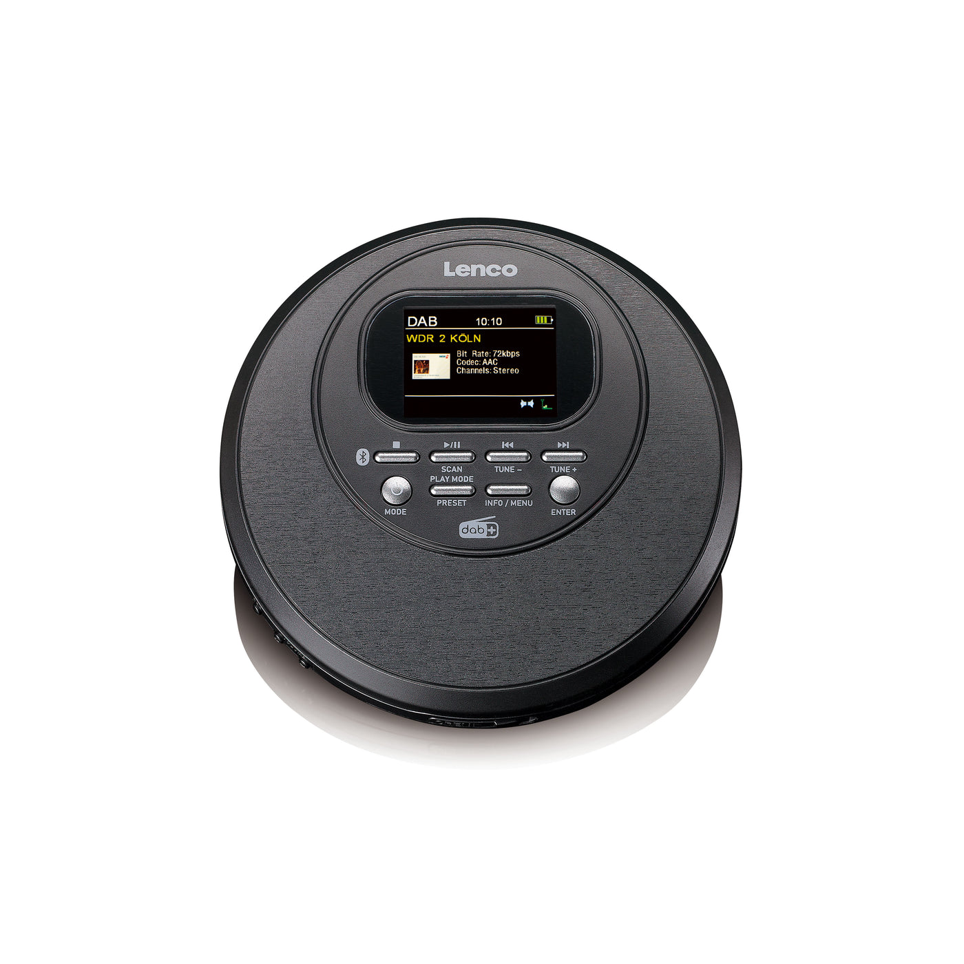 Lecteur CD Portable Rechargeable Noir avec Haut Parleur Intégré