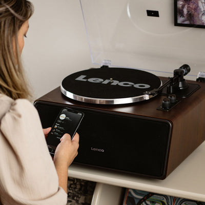 Lenco LS-470WA - Platine vinyle avec haut-parleurs intégrés et Bluetooth® - Noyer