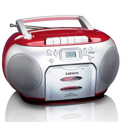 Lenco SCD-420RD - Lecteur CD/radio FM stéréo portable - Rouge