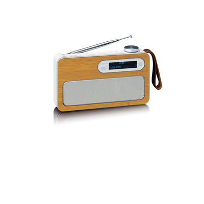 Lenco PDR-040EF - Radio DAB+/FM portable avec batterie rechargeable et Bluetooth® - Bambou