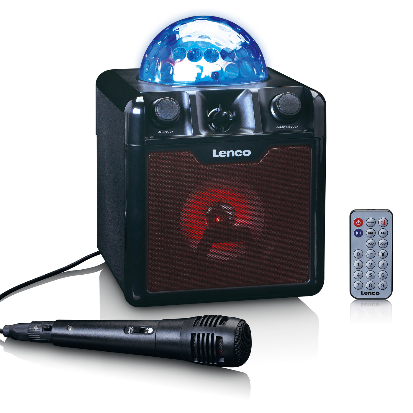 Lenco BTC-050BK - Set karaoké Bluetooth® avec boule disco