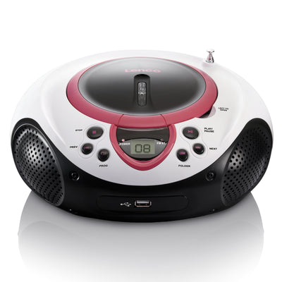 Lenco SCD-38 USB Pink - Radio FM et lecteur CD/USB portable - Rose