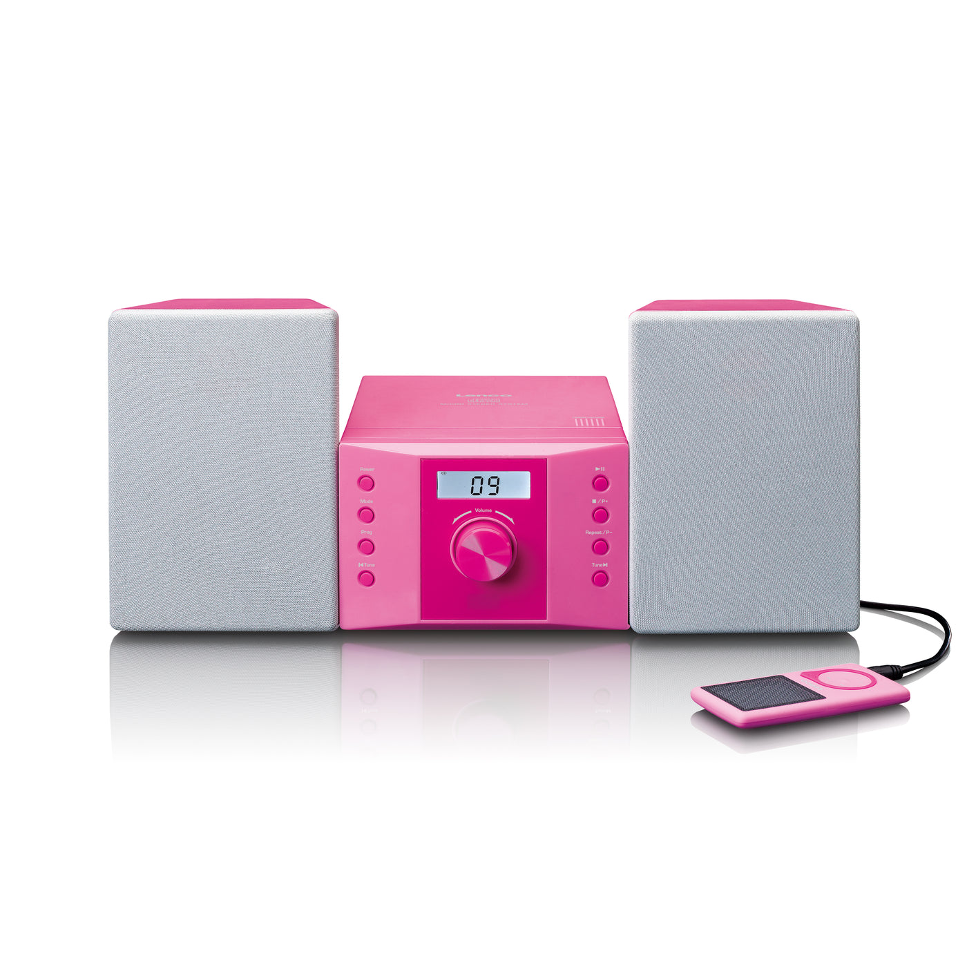 Lenco MC-013PK - Chaîne HiFi avec radio FM et lecteur CD - Rose