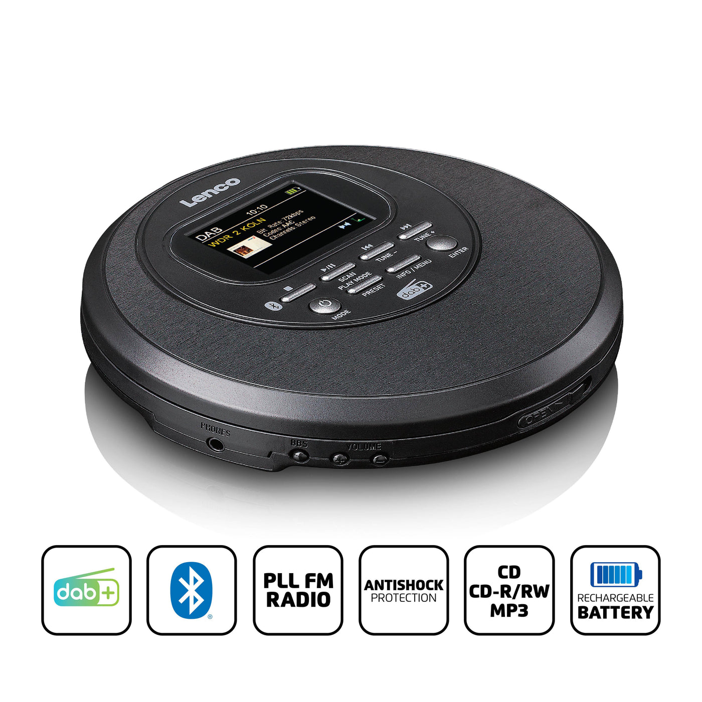 Lecteur CD portatif DAB+ avec bluetooth 5.0