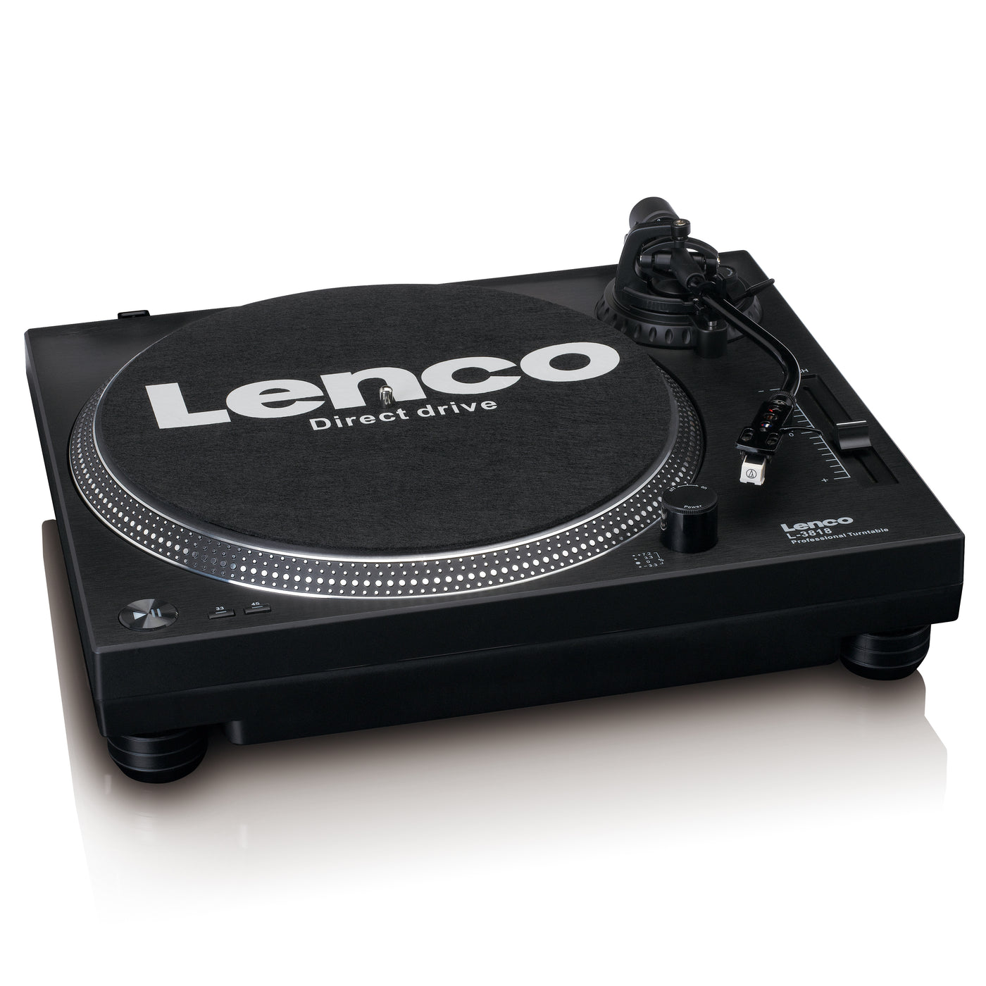 LENCO L-3818BK - Tourne-disque à entraînement direct avec encodage USB/PC - Noir
