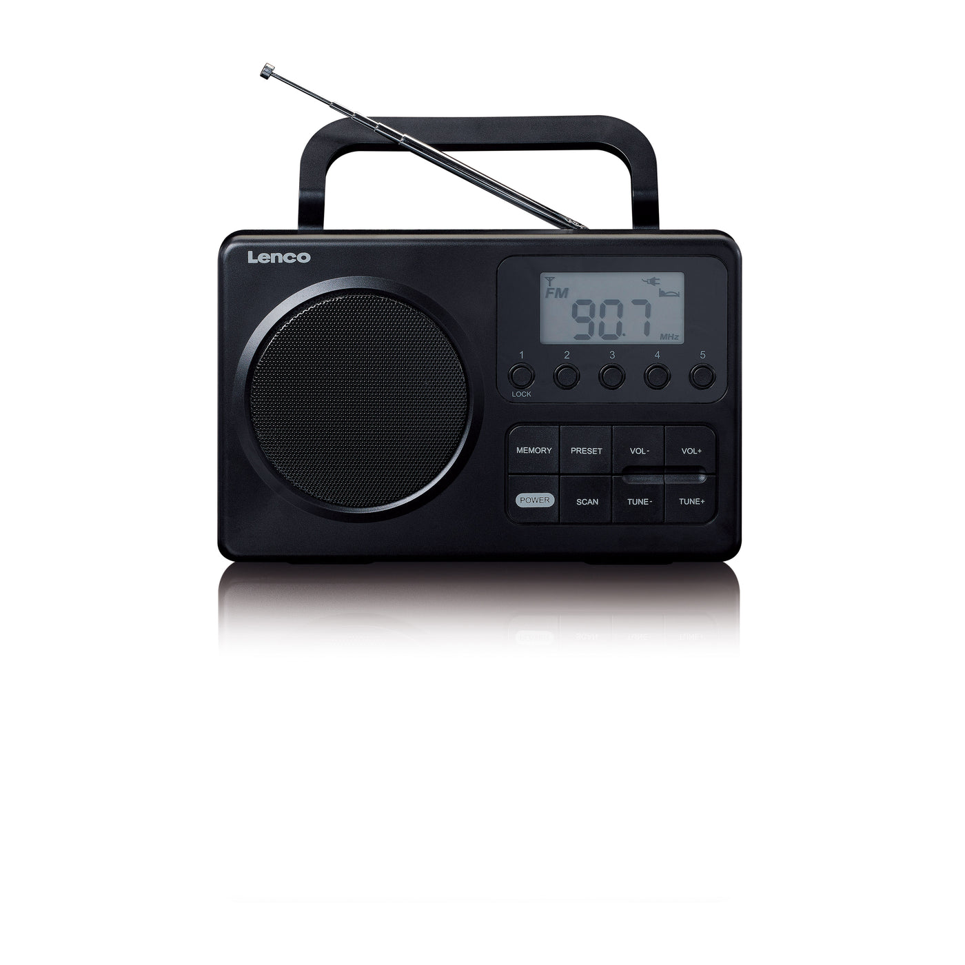 Lenco MPR-035BK - Radio FM portable compacte avec écran LCD - Noir
