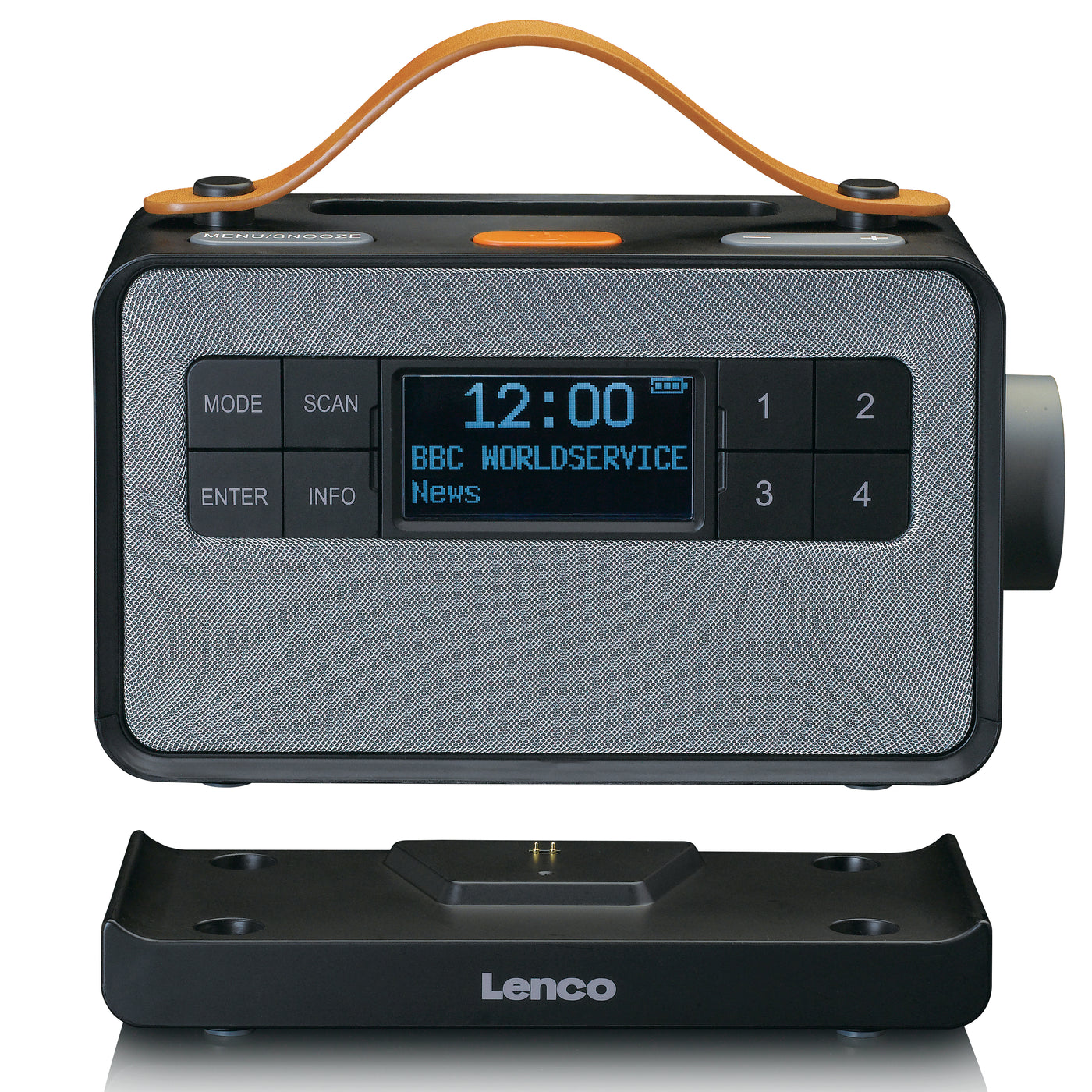 Lenco PDR-065BK - Radio FM/DAB+ portable dotée de grandes touches et d’une fonction « Mode simple, noir