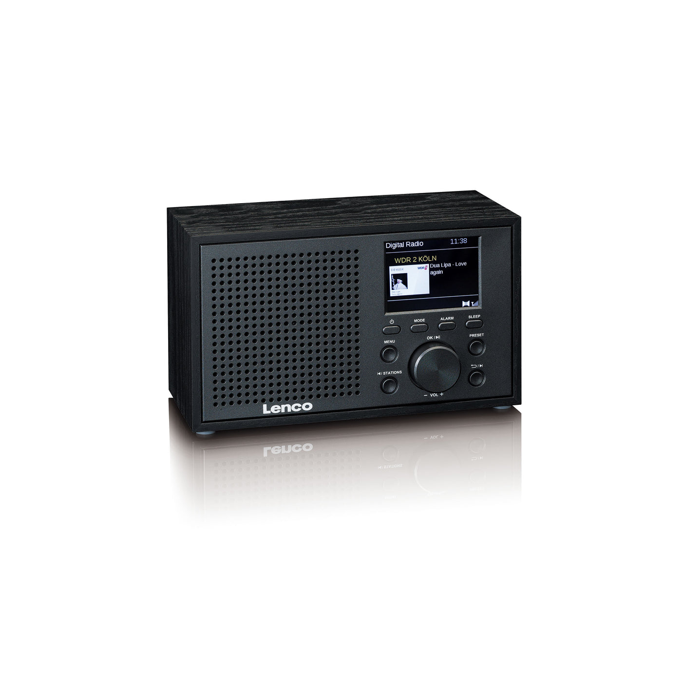 Lenco DAR-017BK - Radio DAB+/FM compacte et élégante avec Bluetooth® et caisson en bois - Radio à piles et secteur