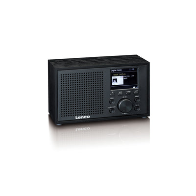 Lenco DAR-017BK - Radio DAB+/FM compacte et élégante avec Bluetooth® et caisson en bois - Radio à piles et secteur