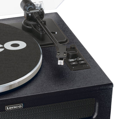 Lenco LS-430BK - Platine vinyle avec 4 haut-parleurs incorporés - Noir
