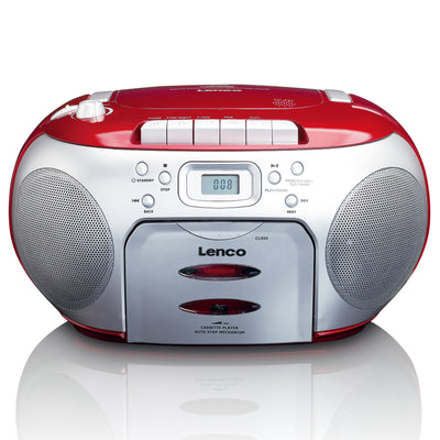 Lenco SCD-420RD - Lecteur CD/radio FM stéréo portable - Rouge