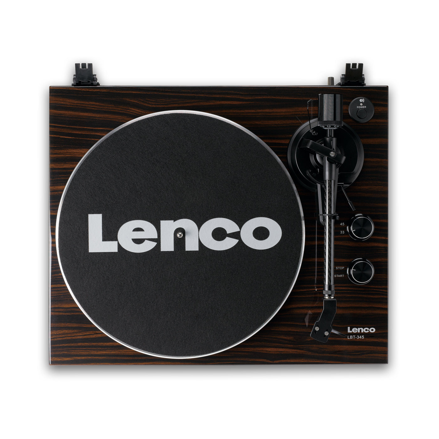 Lenco LBT-345WA - Platine vinyle avec Bluetooth® et cellule Ortofon 2M Red, stabilisateur de plateau chromé inclus - Noyer