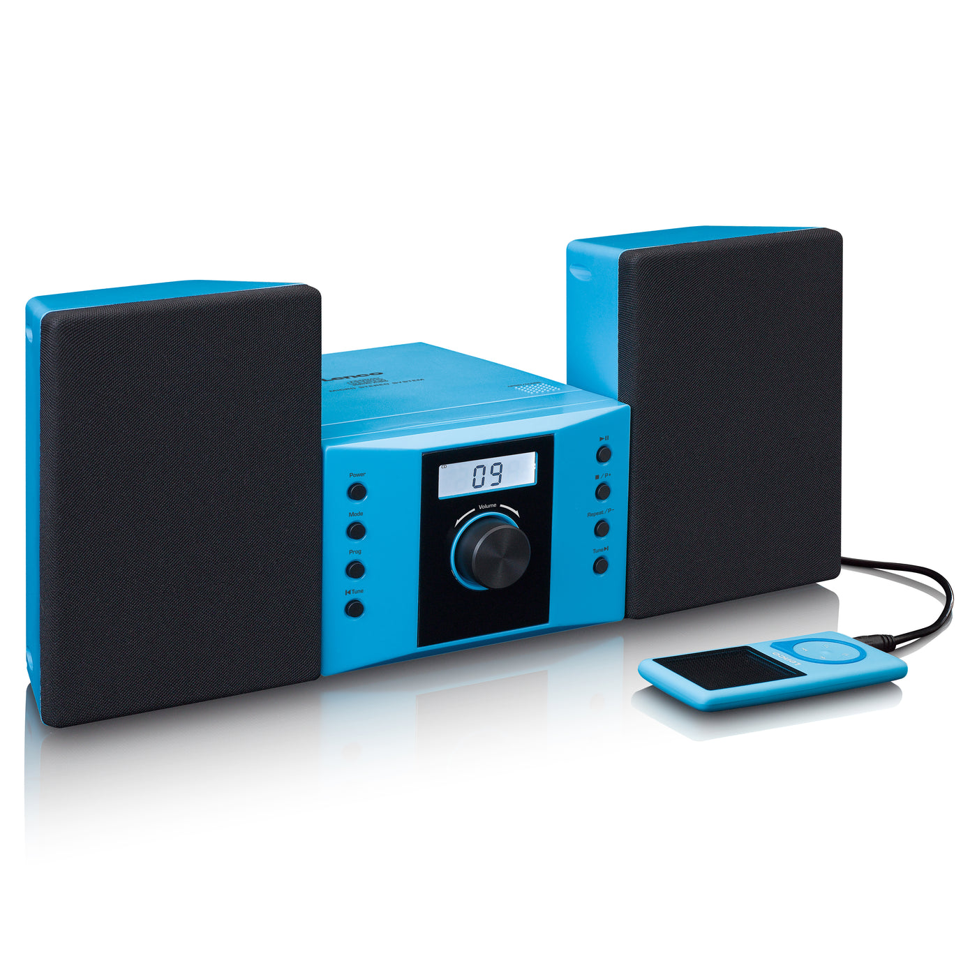 Lenco MC-013BU - Chaîne HiFi avec radio FM et lecteur CD - Bleu