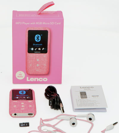 Lenco Xemio-861PK - Lecteur MP3/MP4 avec Bluetooth® et carte micro SD de 8 Go - Rose