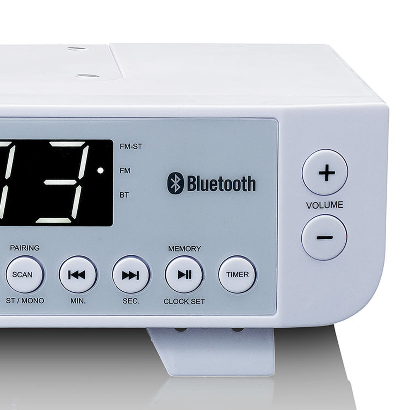 Lenco KCR-100WH - Radio de cuisine FM avec Bluetooth®, éclairage LED et minuteur - Blanc