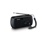 Lenco MCR-112BK - Radio d'urgence portable à manivelle, lampe de poche et banque d'alimentation en un seul appareil - Noir