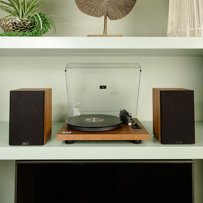 Lenco LS-480WD - Platine vinyle Bluetooth® avec deux haut-parleurs externes et 2 x 30 watts RMS, bois