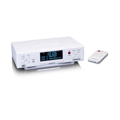 Lenco KCR-190WH - Radio de cuisine DAB+/FM avec Bluetooth®, éclairage LED et minuterie - Blanc